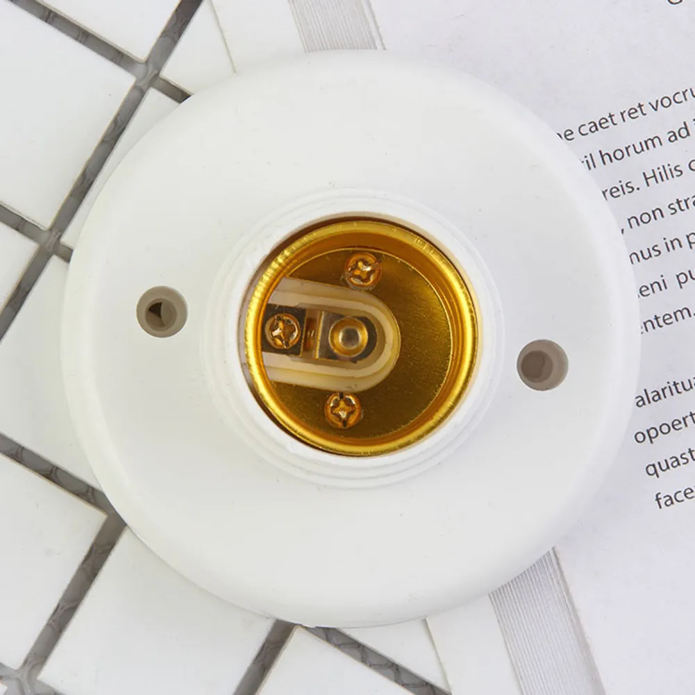 Round Screw Base Socket, EMaterial Light Bulb Lamp Holder Adapter, Home ...