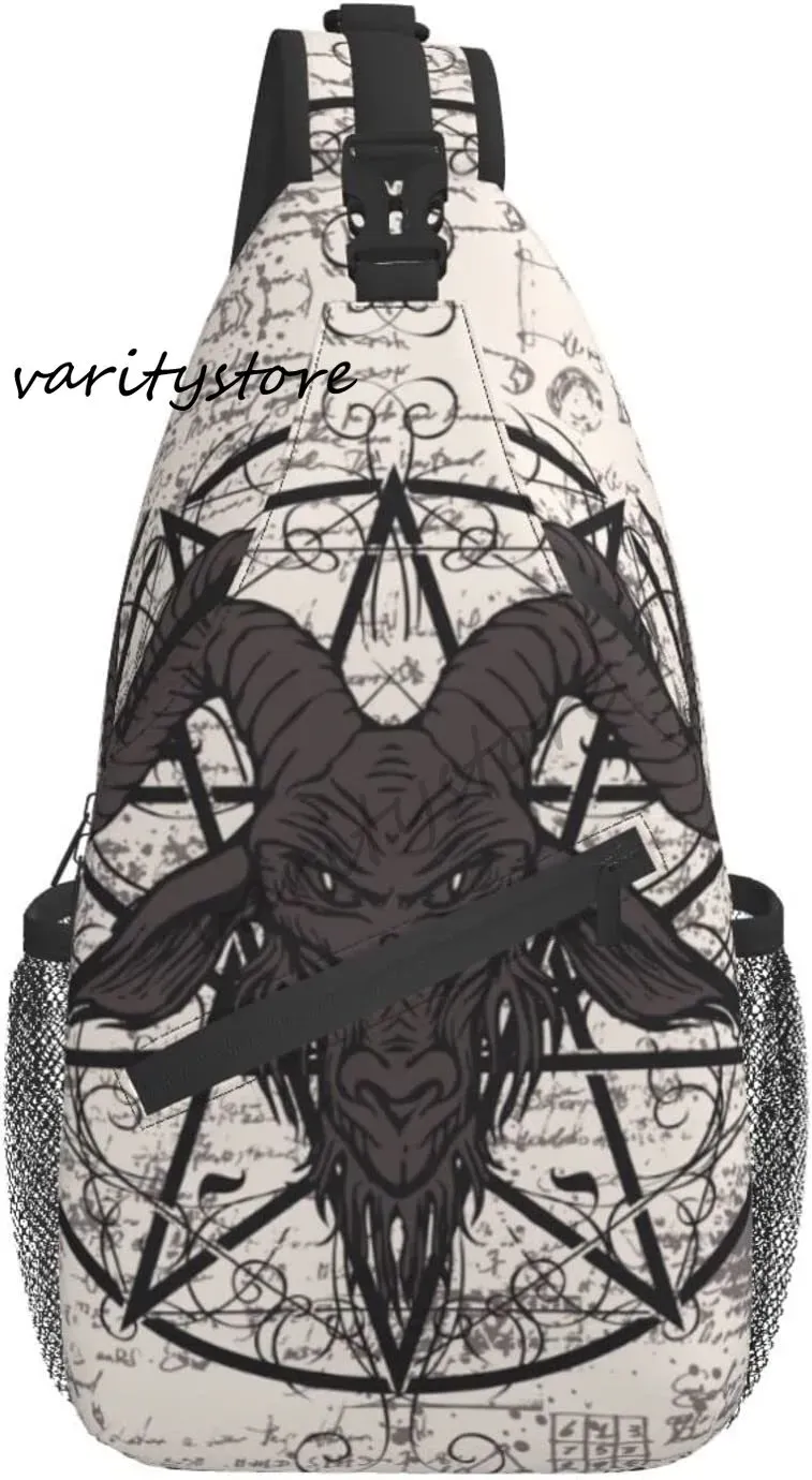 Pentagram Goat Skull Polyester Sling Bag Crossbody Travel  display picture 3