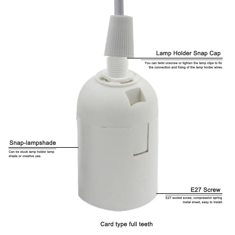 Light Base Plug In 1.8m E27 standard light bulb base with Power Cord...