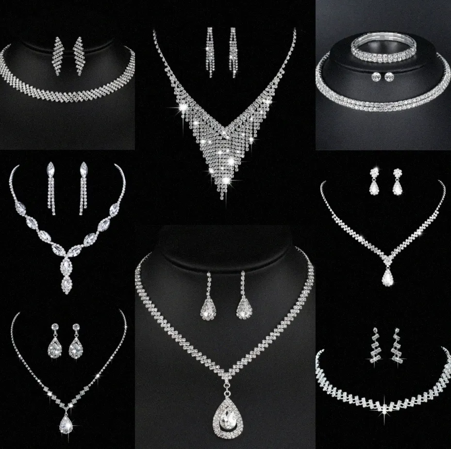 Cenne laboratoryjne biżuteria z diamentową biżuterią Sterling Srebrny Naszyjnik dla kobiet Bridal zaręczynowy Prezent F8jb#