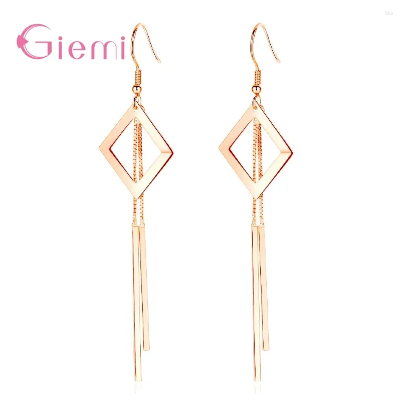 Boucles d'oreilles pendantes femme/mariée romantique fête de mariage géométrique déclaration gland 925 en argent Sterling ensembles de boucles d'oreilles