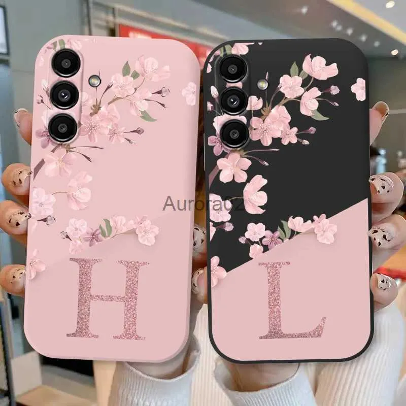 Cell Phone Cases Letter Flower Case For Samsung Galaxy S23 S 23 Plus Shockproof TPU Bumper Soft Silicone Cover Ultra Fundas yq240330