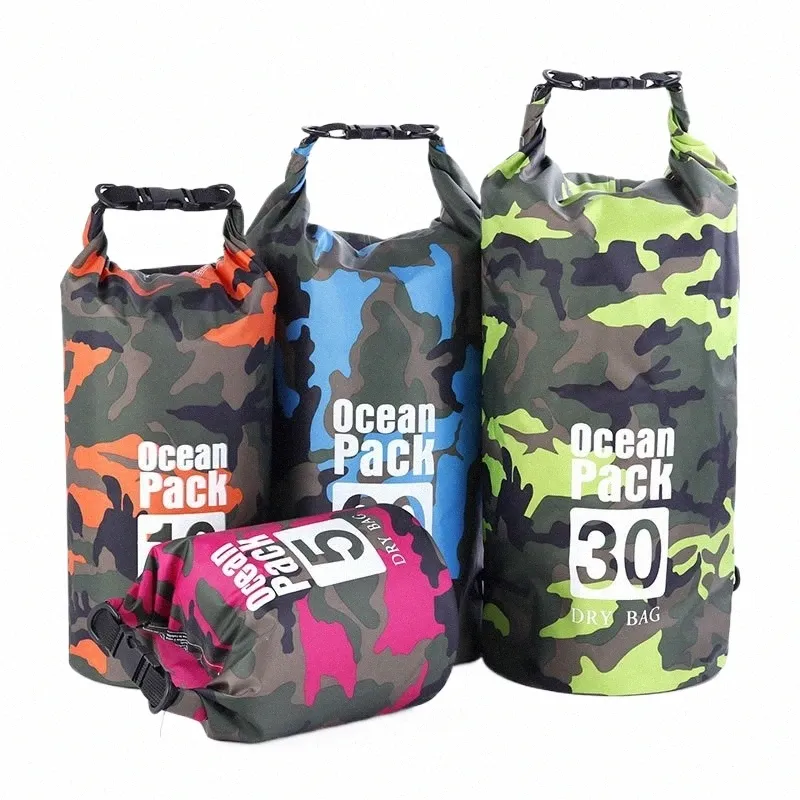 PVC Wasserdichte Trockentasche 5L 10L 20L 30L Camoue Farben Schwimmen Rafting Angeln Bootfahren Kajakfahren Lagerung Driften Rafting Tasche l7Iy #