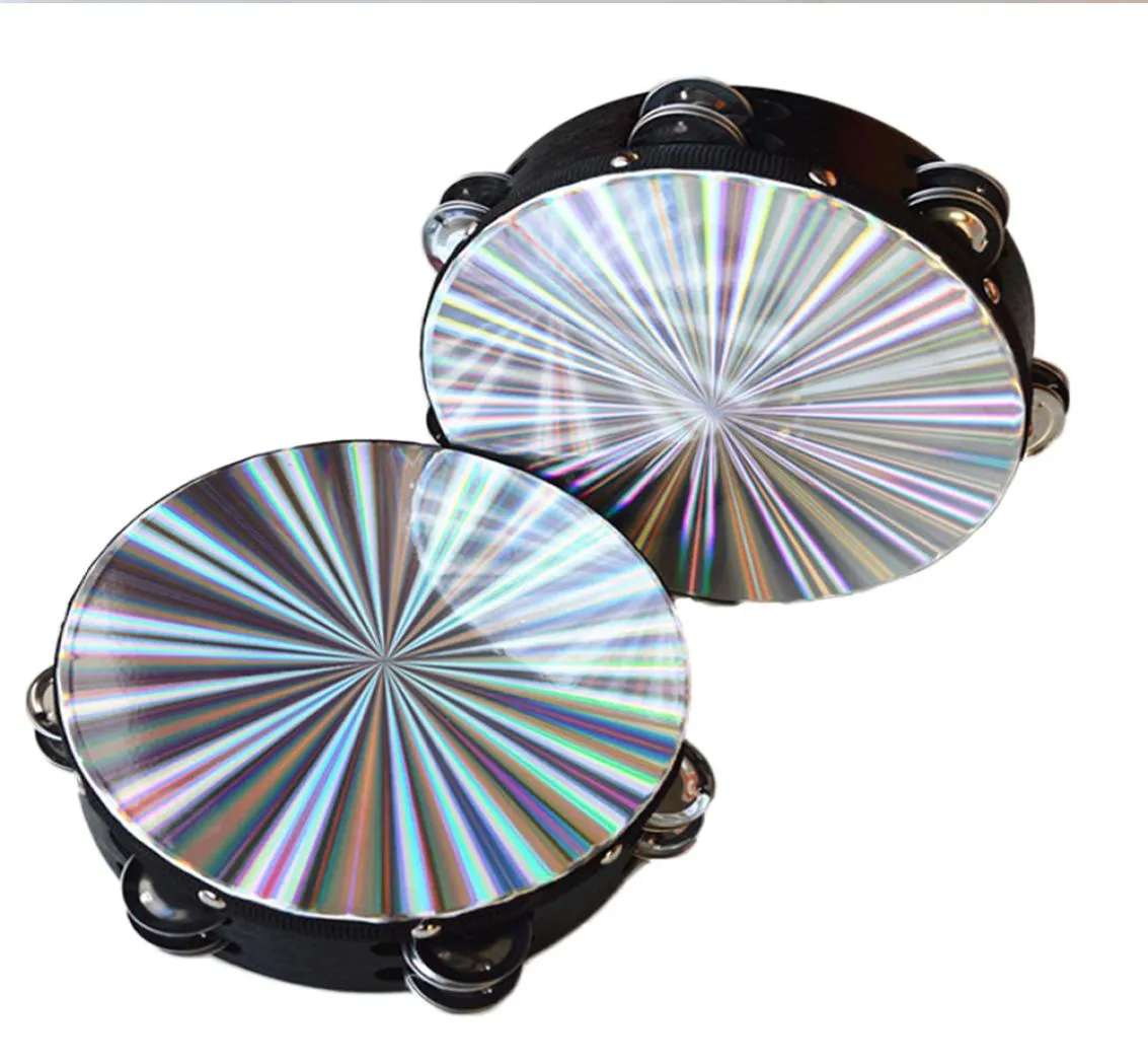 高品質のレーザータンバリンバンドTambourine Orff Double Row 8インチダンシングシンキング伴奏添付のギフト楽器9002557