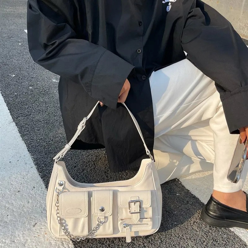 DHgate.com:Y2K Grunge Shoulder Handbag - Chain Accent