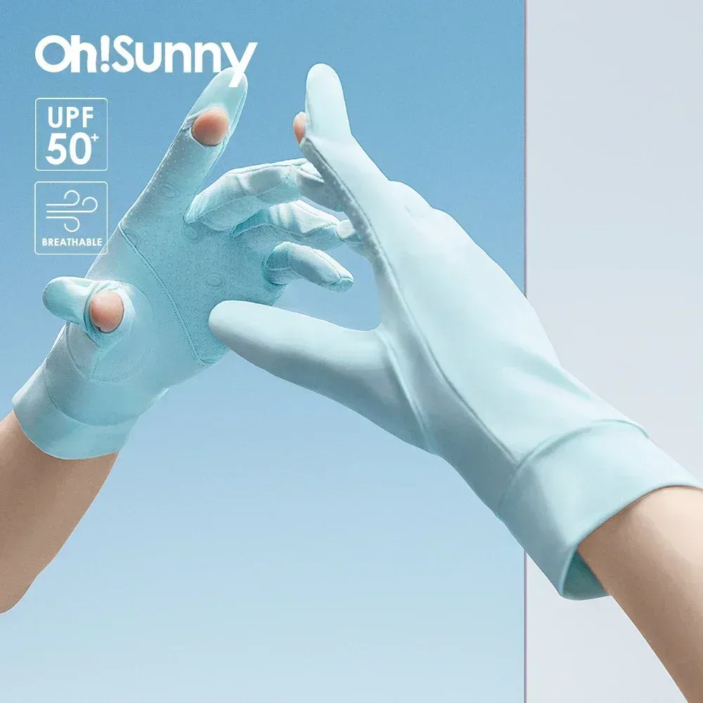 OHSUnny Summer Light Atmable Sunscreen Driving Handschuhe New Tech Keramic Stoff UPF 2000+ Anti -UV -Slip für Outdoor -Radfahren