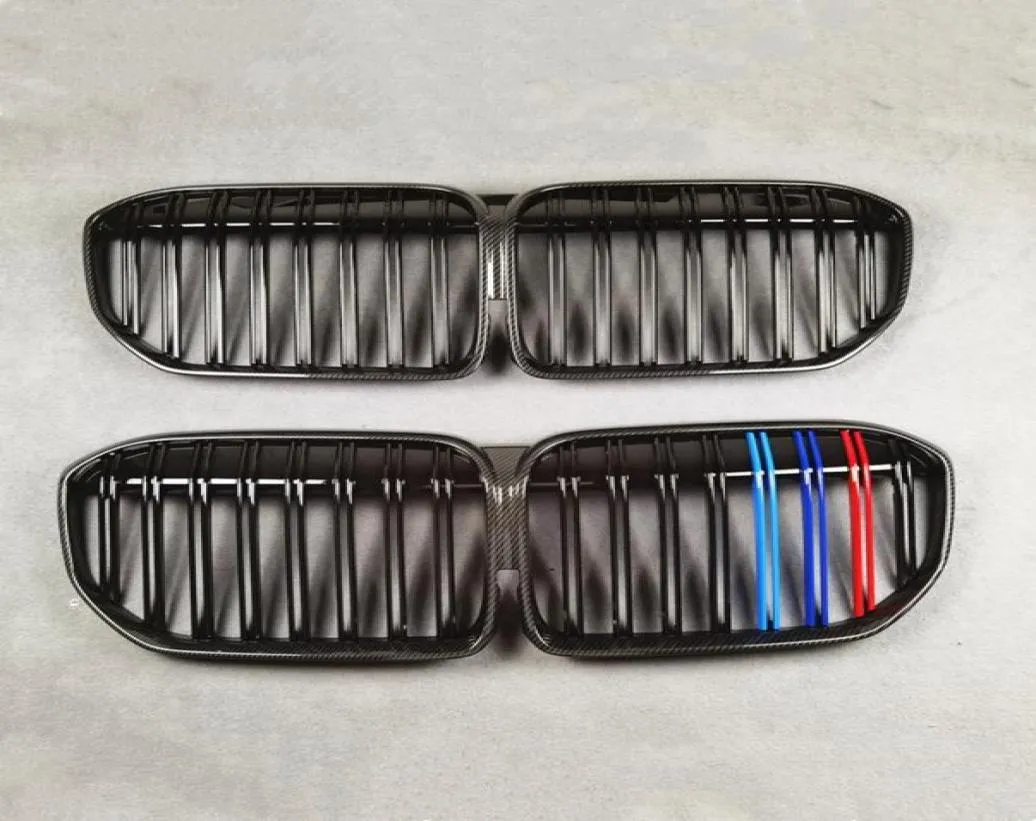 Griglie anteriori da 1 pezzo per BMW Serie 7 G11 G12 Modello in carbonio Materiale ABS Lucido M Colore Paraurti auto Grille1377263