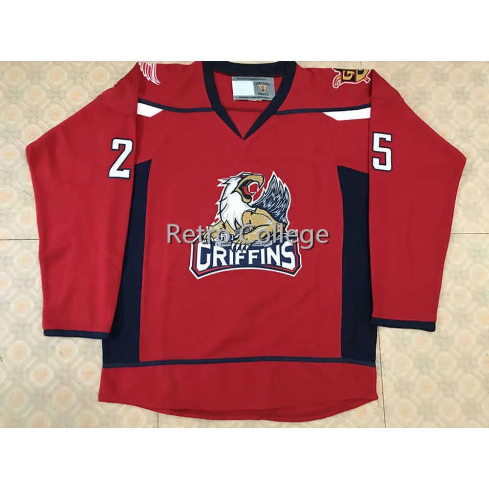 24S # 25 DYLAN LARKIN GRAND RAPIDS GRIFFINS JERSEY DE HÓQUEI PRETO Mens Bordado Costurado Personalizar qualquer número e nome Jerseys