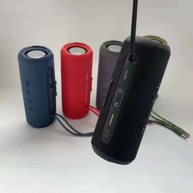 Nyaste Flip 6 Portable Bluetooth -högtalare, kraftfull ljud och låg bas, IPX7 vattentät, 12 timmars uppspelningstid, festboost kan användas för hem- och utomhushögtalare