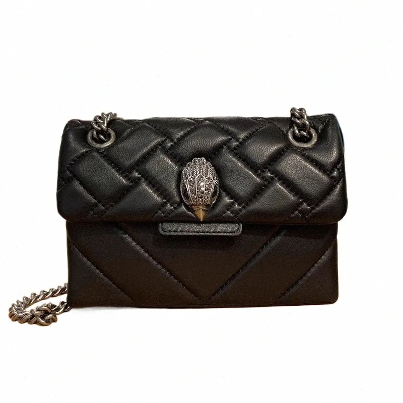 ★KIRSH★ Cherry Quilted Fur Handbag Black OTVEE Red Cherries on Black Background Crossbody Bags for
