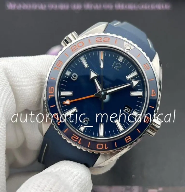 Men039s watch 44mm fully automatic rubber strap accuracy unidirectional ceramic rotating mirror double luminous sapphire glass 7290201