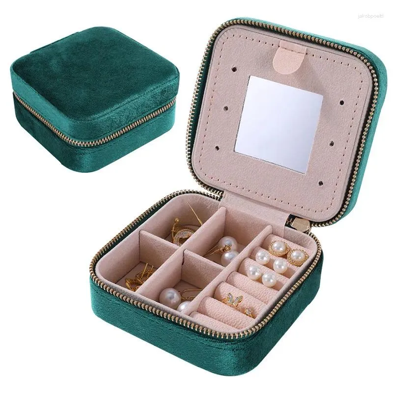 Cosmetic Bags Women's Portable Jewelry Storage Box Ladies' High-end And Exquisite Small With Lenses Organizer
