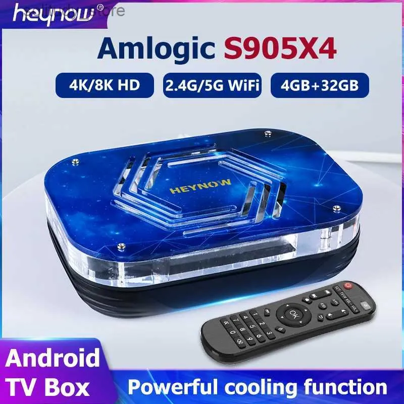Décodeur Android 11 Smart TV Box Amlogic S905X4 4K/8K HD Ventilateur de refroidissement interne Lecteur multimédia Décodeur 2.4G/5G WiFi BT4.0 4G RAM 32G ROM Q240330