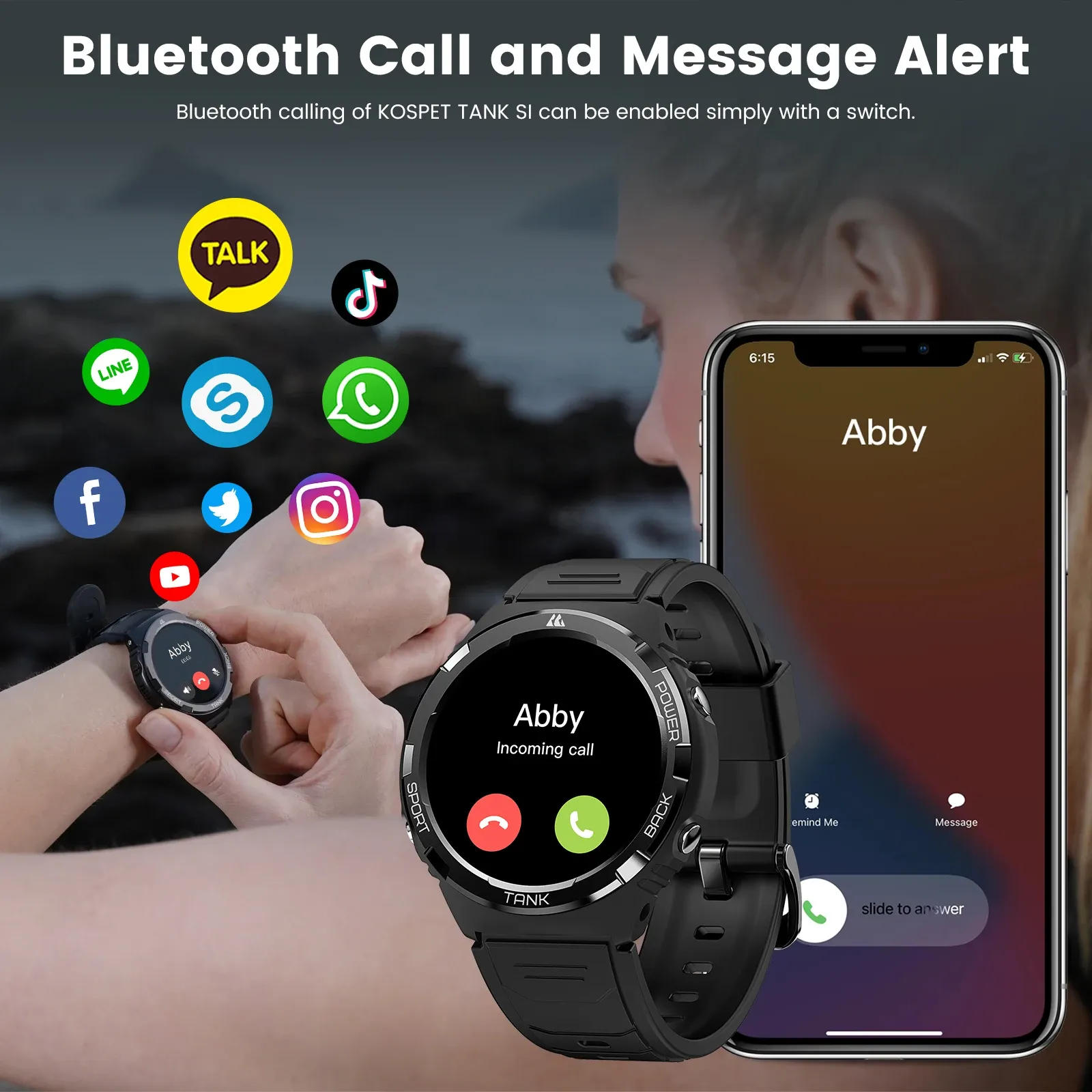 DHgate.com:Mens ROHS Smart Watch: AMAZTIM TANK S1 AMOLED