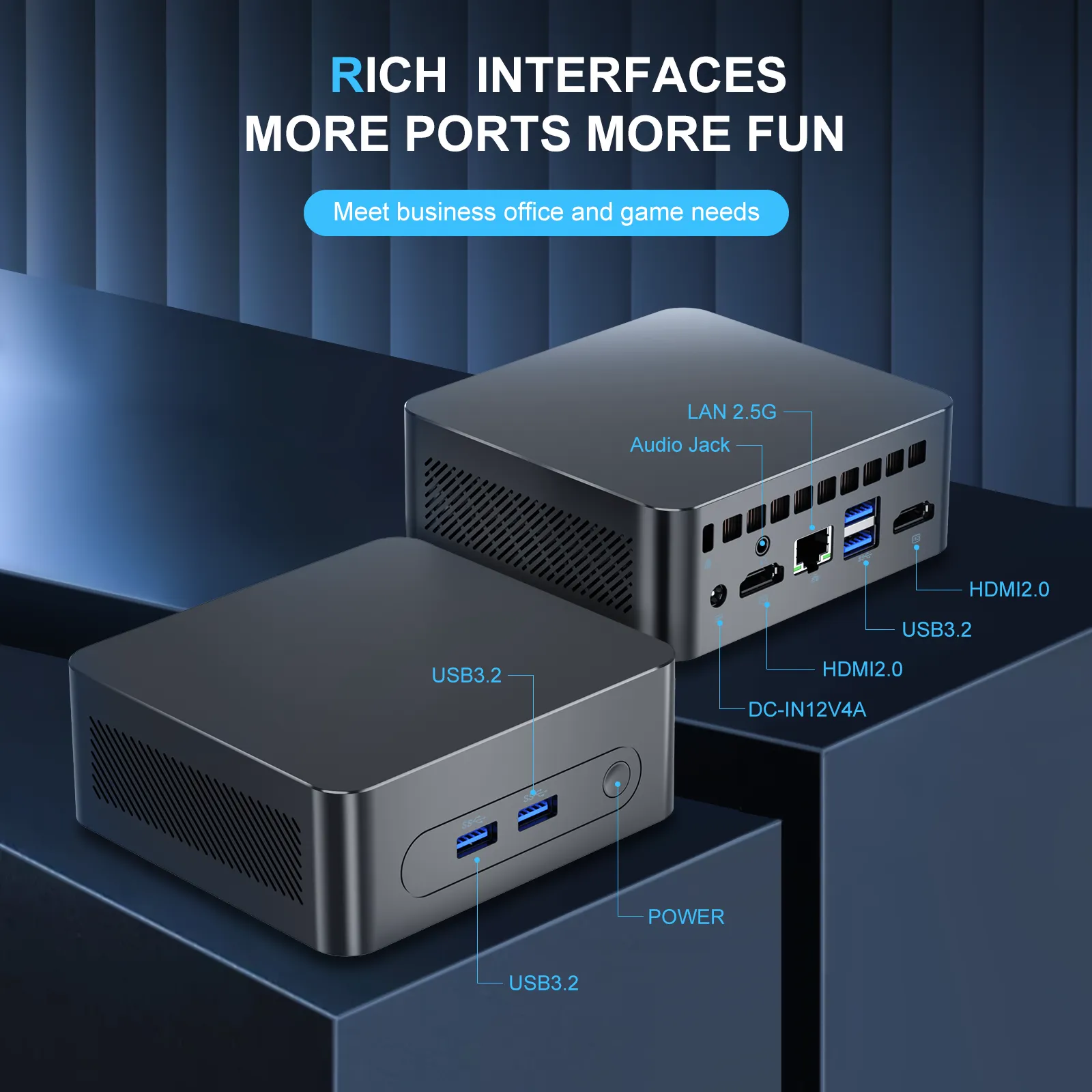 Beelink Mini S12 PC - Intel N95, 8GB DDR4, 256GB SSD, Dual HDMI 4K