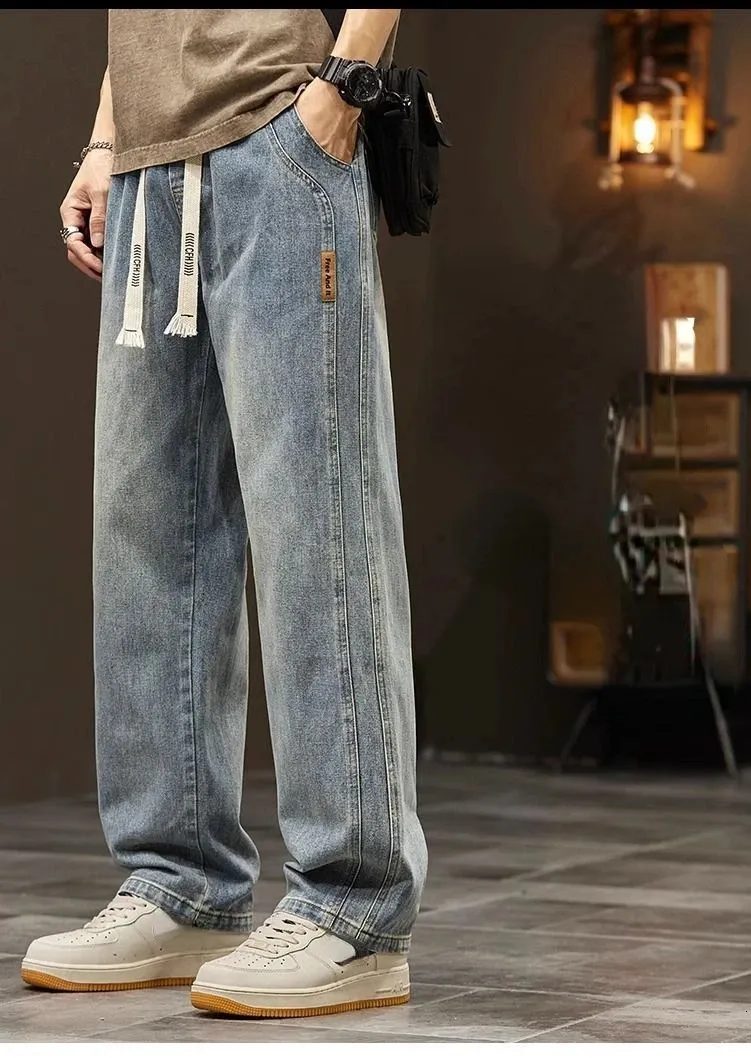 DHgate.com:Mens Casual Loose Straight Jeans, Wide Legged