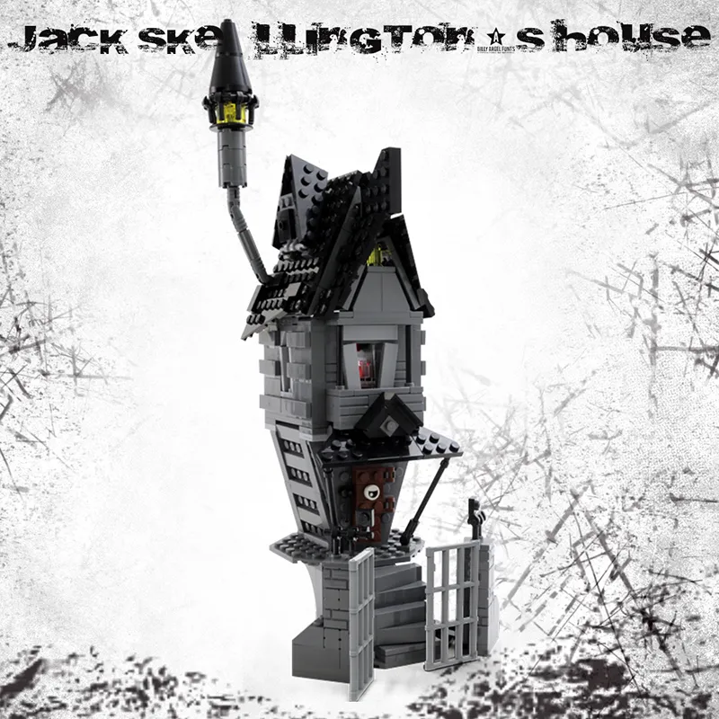 GOBRICKS MOC Jack Skellington Modelo Night of Horror Building Blocks Definir a arquitetura da casa Toys de Brick Kids de Brick Kids da Casa