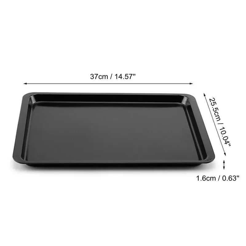 Rectangular Carbon Steel Non-stick Bread Cake Baking Tray Baking Tray Oven Black Baking Tray Diy Baking Pans for Kitchen 14 Inch