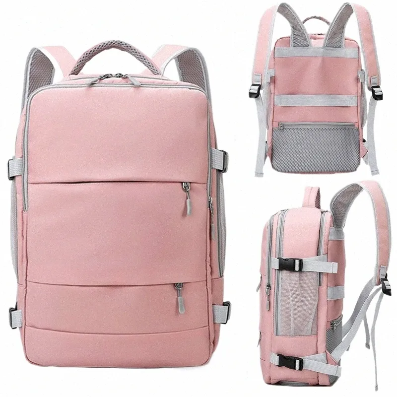 women Travel Backpack Water Repellent Daypack Teenage Girls USB Charging Laptop Schoolbag With Lage Strap Shoes Bag 2024 New z9U0#