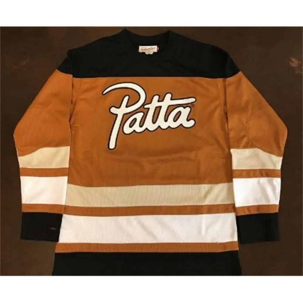 24s Anpassa sällsynta Pattas Hockey Jersey broderier Sömda eller anpassade något namn eller nummer Retro Jersey