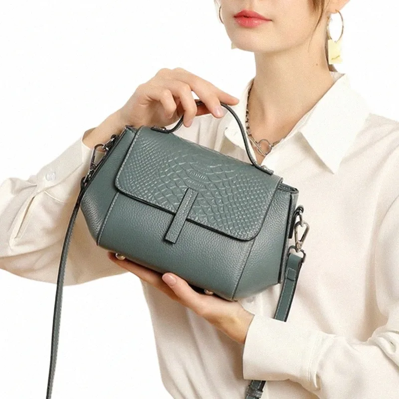 alirattan nya äkta läder crossbody väskor för kvinnor fi design lady axel skal väska hög kvalitet ormmönster handväska 453h#