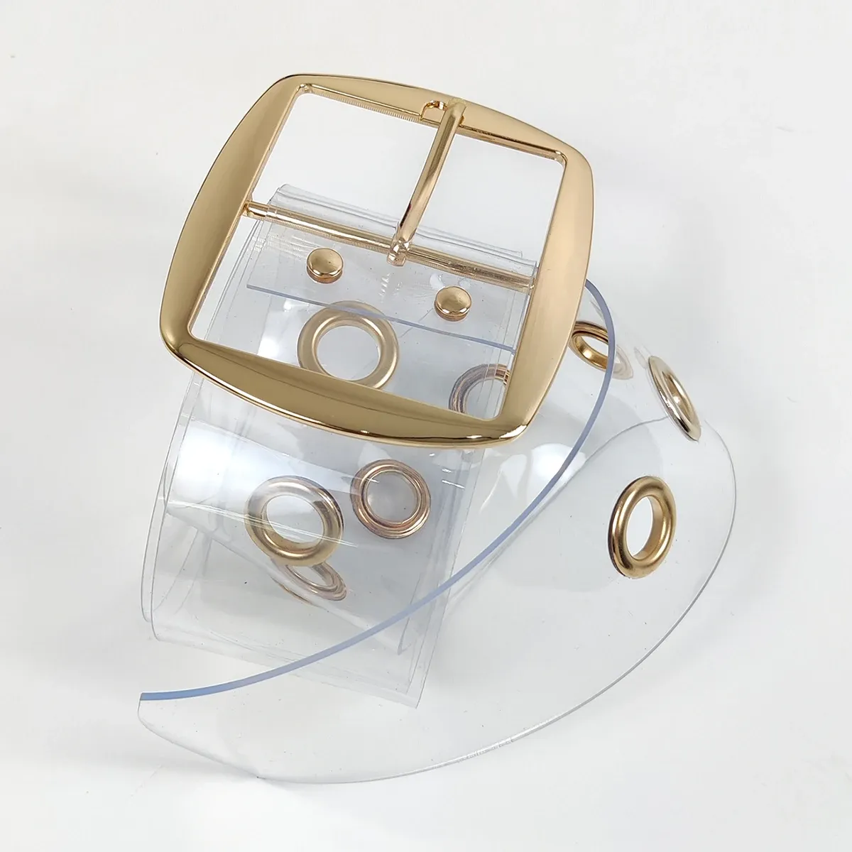 Clear designer belt Designer White Clear PVC Corset Belt for Women 6 cm Wide  main image 3