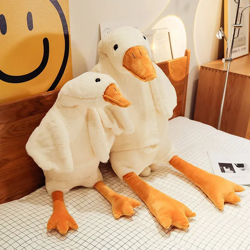 Acheter Grande Poupée en Peluche Oie Blanche Jouet en Peluche Oreiller pour Dormir