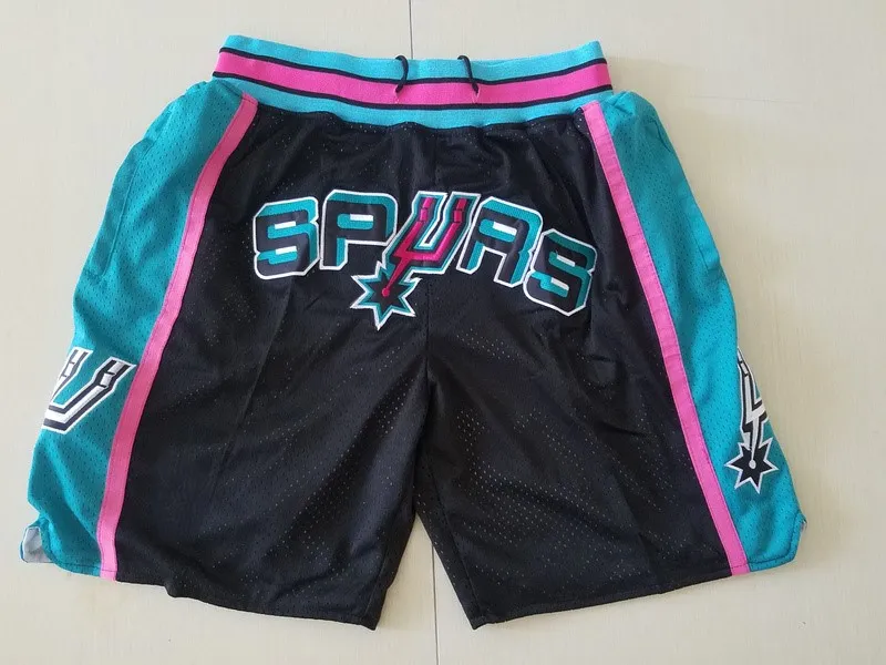 Mens'San''antonio''Spurs''authentic krótkie koszykówkę Retro Haftowane Casual Athletic Gym Shorts 04