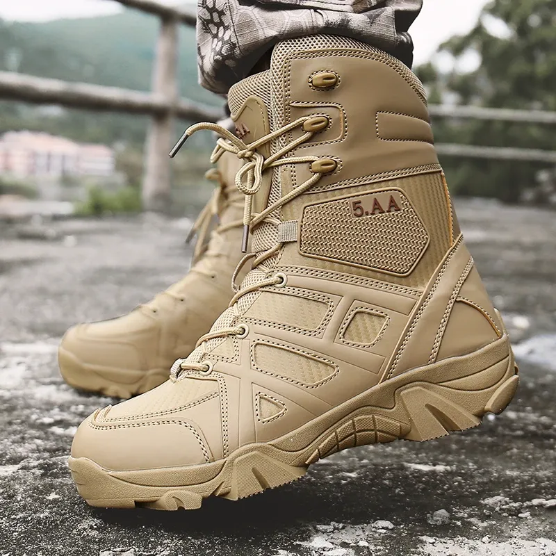DHgate Mens Tactical Hiking Boots Waterproof Side Zip Combat Shoes for Outdoor Military and Special Force Operations Automobiles Motorcycles