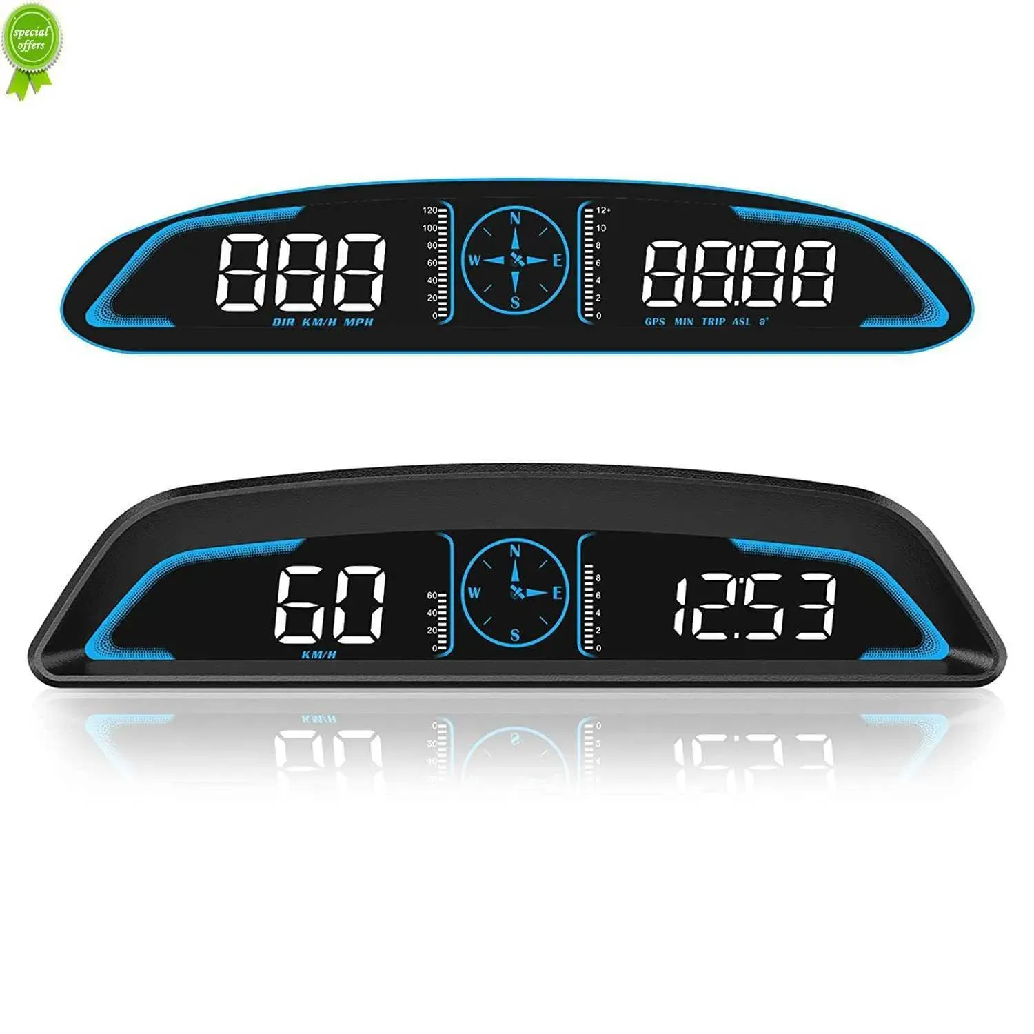 Compass 2022 GPS HUD Auto Speedometer Head Up Display Car Smart Digital Alarm Reminder Meter Auto Electronics Accessoires voor alle auto