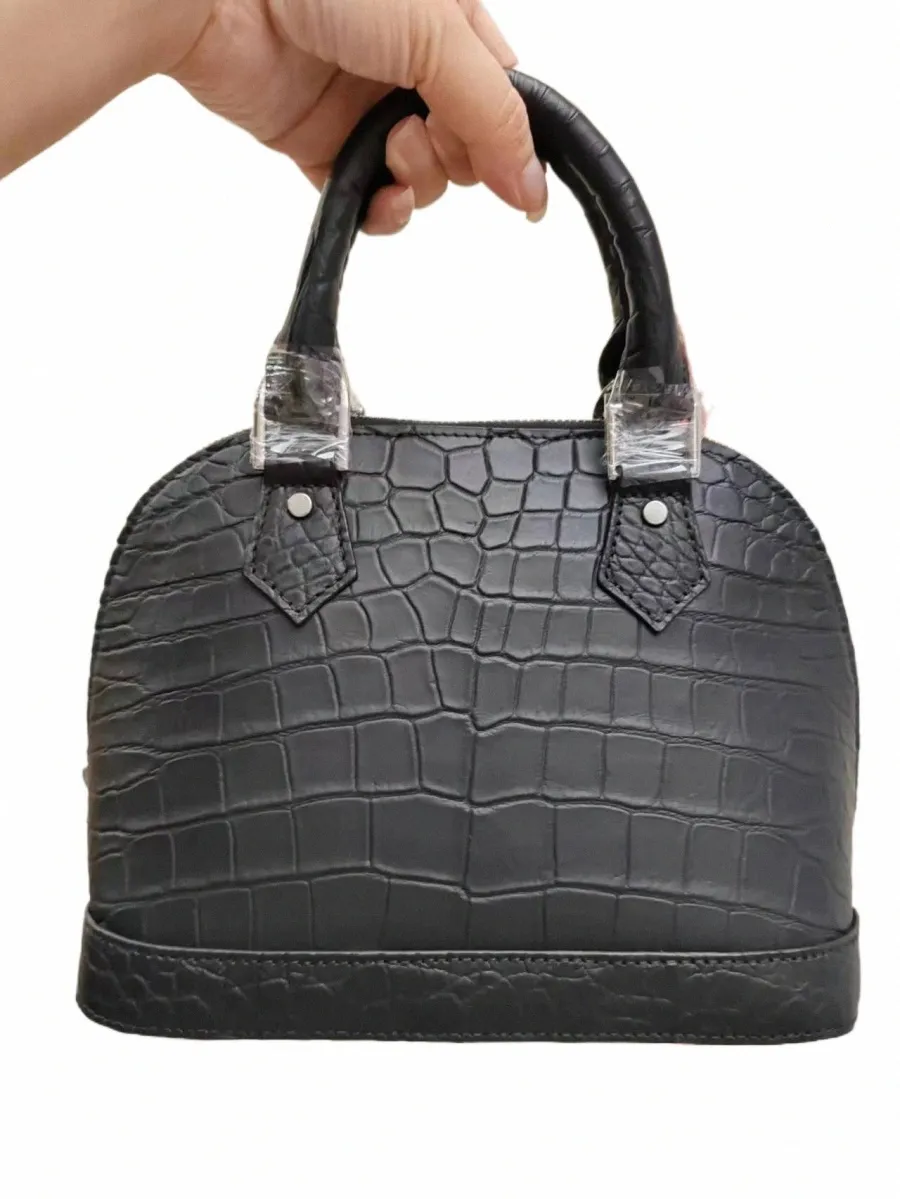 2023 Ny lyxkrokodil Skin Lady's Handbag Fi äkta läderkvinnor väska stor kapacitet skalväska 45 f6kf#