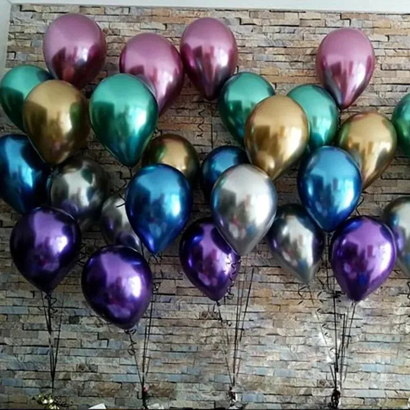 Décoration de fête 12 pouces ballon de couleur en métal boule lourde épaissie alliage de chrome nacré Po mariage