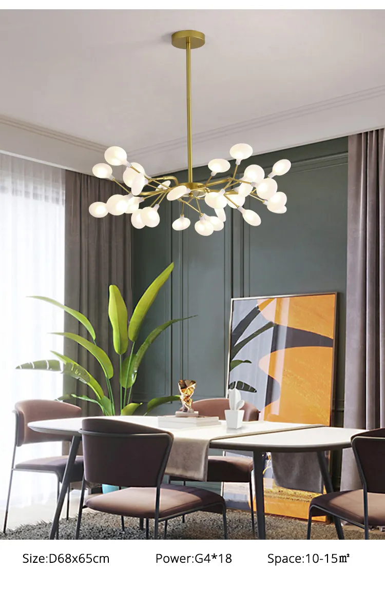 Modern Firefly LED Chandelier Lighting Black Gold For... From ...