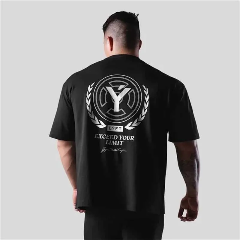 T-shirts hommes Lyft Back Y Plate Été Hommes Fitness T-shirt Ultrafine Coton T-shirt Haute Qualité Lâche Hommes Vêtements T-shirt J240330