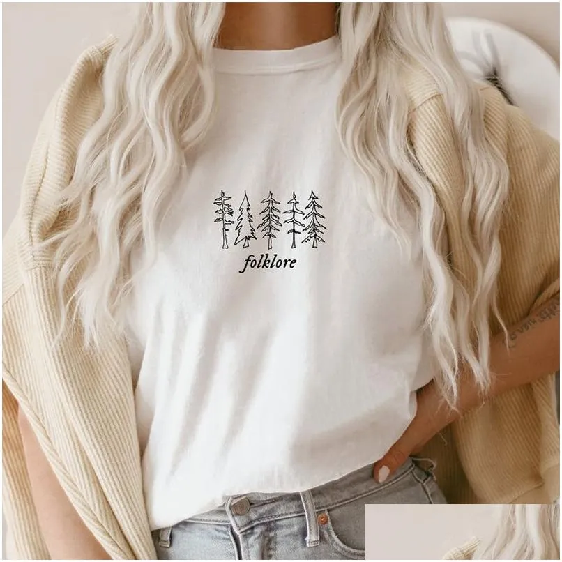 Women'S T-Shirt Music Womans Fashion T Shirts Folklore Women Cotton Oversized Graphic Tee Gothic Hip Hop Clothes Drop Delivery Apparel Otbpn