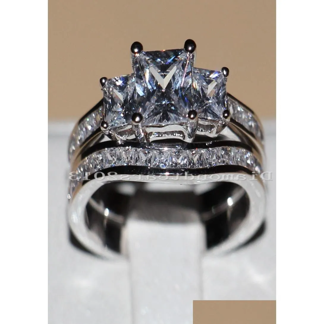Bandringen Victoria Wieck Luxe sieraden 10Kt witgoud gevulde topaas Simated Diamond Princess Bridal voor vrouwen Dff09986256139 Drop De Dhnqs