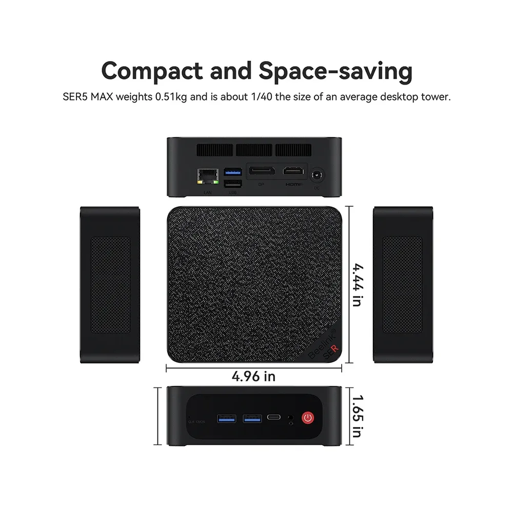 Beelink SER5 MAX R7 miniature pc - AMD Ryzen 7 5800H, 16GB/32GB 