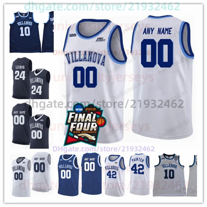 Anpassad basket Villanova Wildcats Jersey Justin Moore Collin Gillespie Jermaine Samuels Caleb Daniels Dixon Brandon Slater Jeremiah Robinson