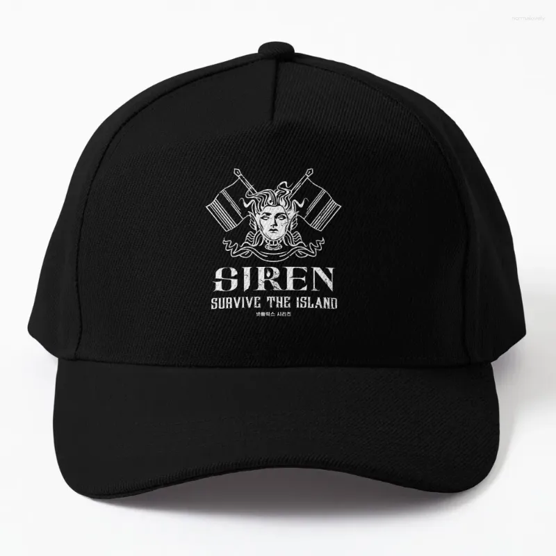 Ball Caps Siren Survive The Island Eng Ver Blk Baseball Cap Hoeden Vintage Dames Voor Zon Heren