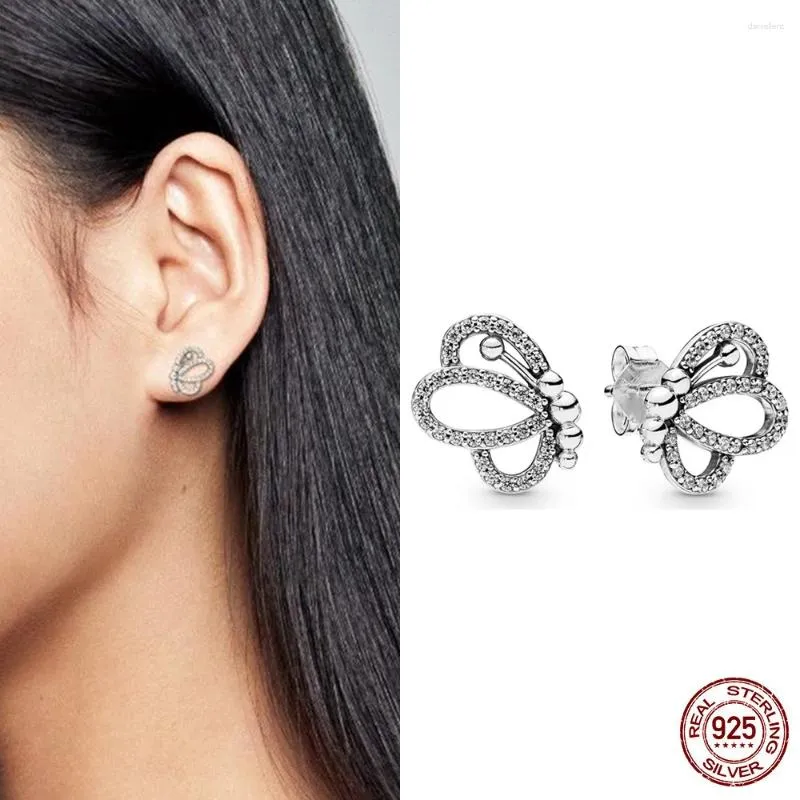 Boucles d'oreilles en argent sterling 925 avec vis papillon pour femme et enfant - Bijoux minimalistes