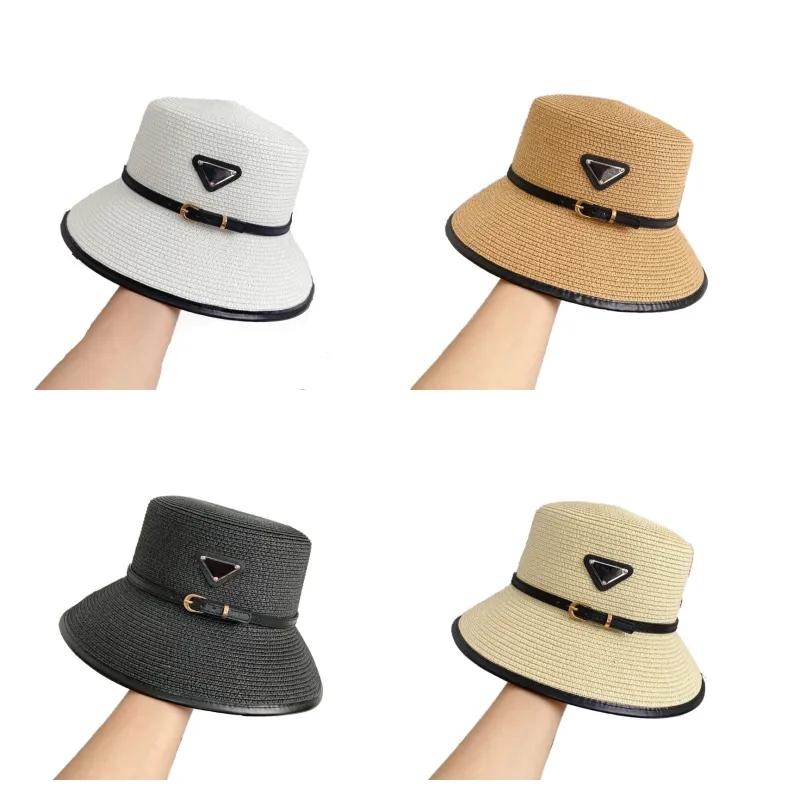 Unisex designer hat for mans womens triangle wide brim straw hats bucket multicolour prevent bonnet beanie cappellino street couple caps fa0119 H4