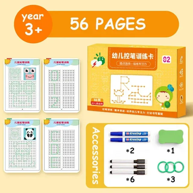 Disegno Strumenti per la pittura Montessori Ding Pen Controllo Forma Matematica Gioco di corrispondenza dei colori Bambini Set di tracciamento magico Attività per bambini Educ Dhi7H