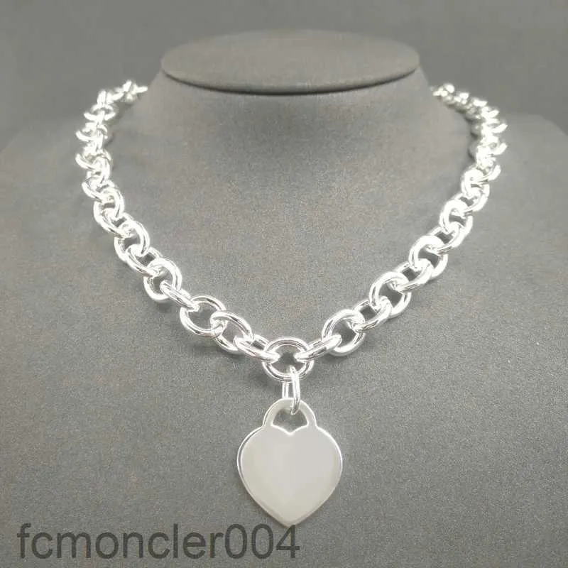 Collana in argento sterling S925 per donna Collana classica con ciondolo a forma di cuore Collane a catena Collana di gioielli di marca di lusso Q0603 B72Q
