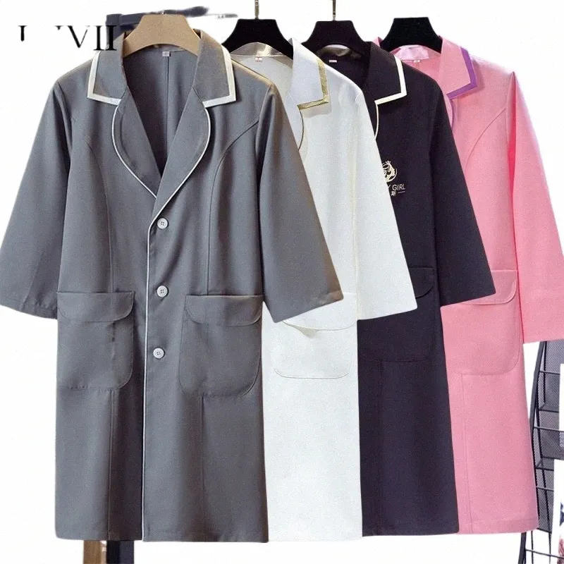 nuovo 17 stile uniforme da laboratorio per le donne uniformi da infermiera abbigliamento da lavoro Phary camice bianco costume femminile spa bellezza Sal Lg giacca abito b7Lq #