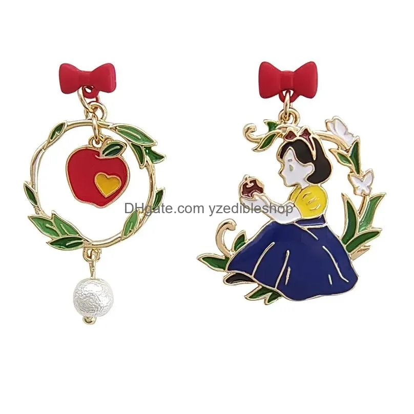 Dangle lustre boucles d'oreilles Timlee E211 dessin animé mignon rond fille étoile arc coeur accessoires en métal en gros goutte livraison bijoux Earr Dhn3M