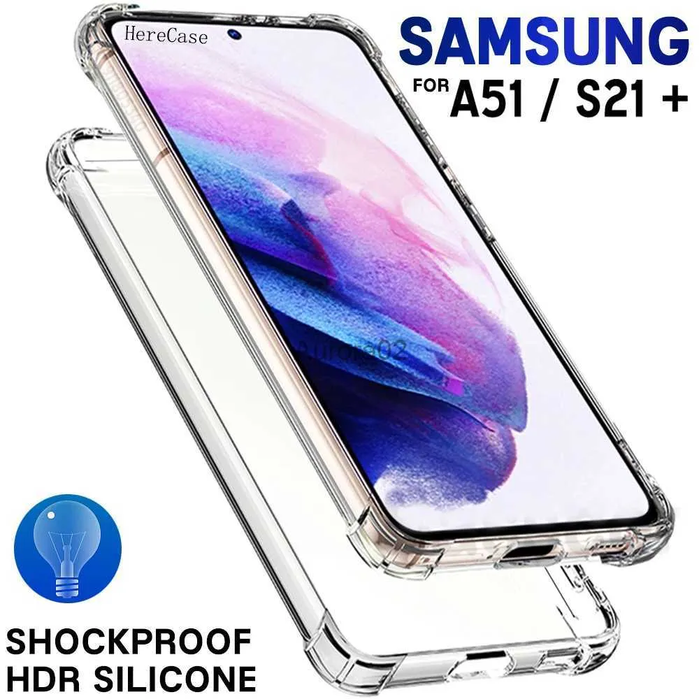 Mobiltelefonfodral Luxury Silicone Clear Case för Samsung Galaxy S21 S22 Ultra S20 Fe A12 A52S 5G A53 S10 Plus A50 A52 A32 A51 A71 A72 Cover YQ240330