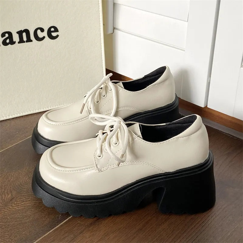 dress platform shoes for women Spring Comfortable T-strap textured upper gives them a sophisticated and modern look Women's Platform Shoes High Block