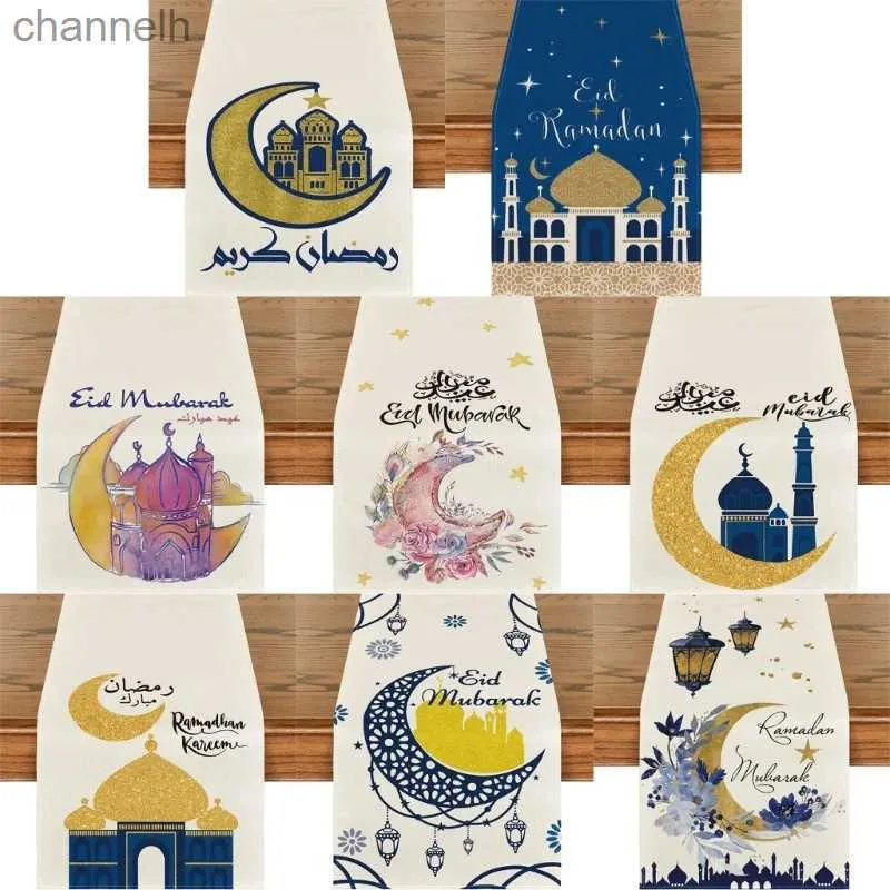 Tischläufer Eid-Tuch Erstellen Sie Festival-DIY-Dekorationen für Kommoden Schal Kaffee yq240330