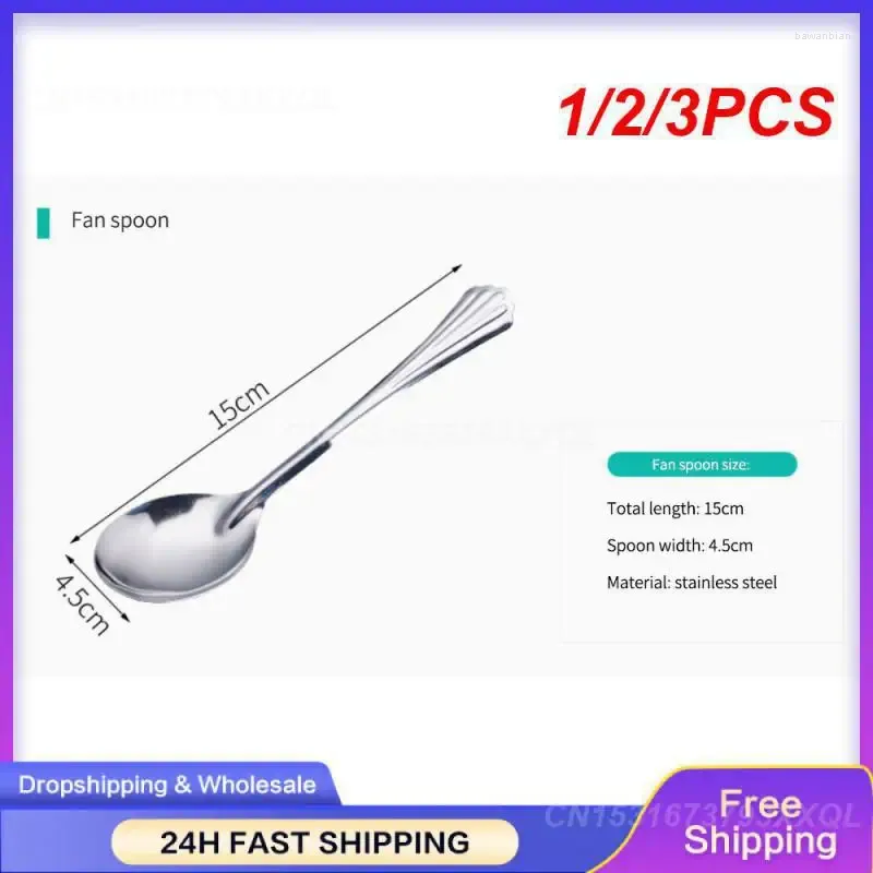 Spoons 1/2/3PCS 201 Stainless Steel Durable Tableware Rust-resistant Cutlery Kitchen Utensils Dessert Spoon Elegant