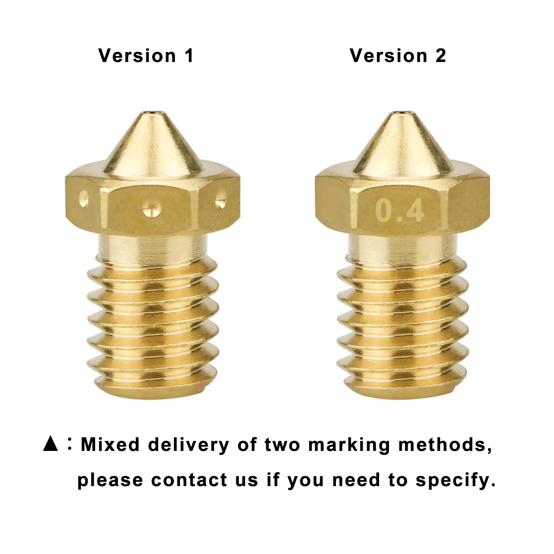 3D-printermondstuk voor 1,75 mm Filament E3DV6 kloon-CHT Tip Nozzles koperen koperen printkop 0,4 mm hoge stroom